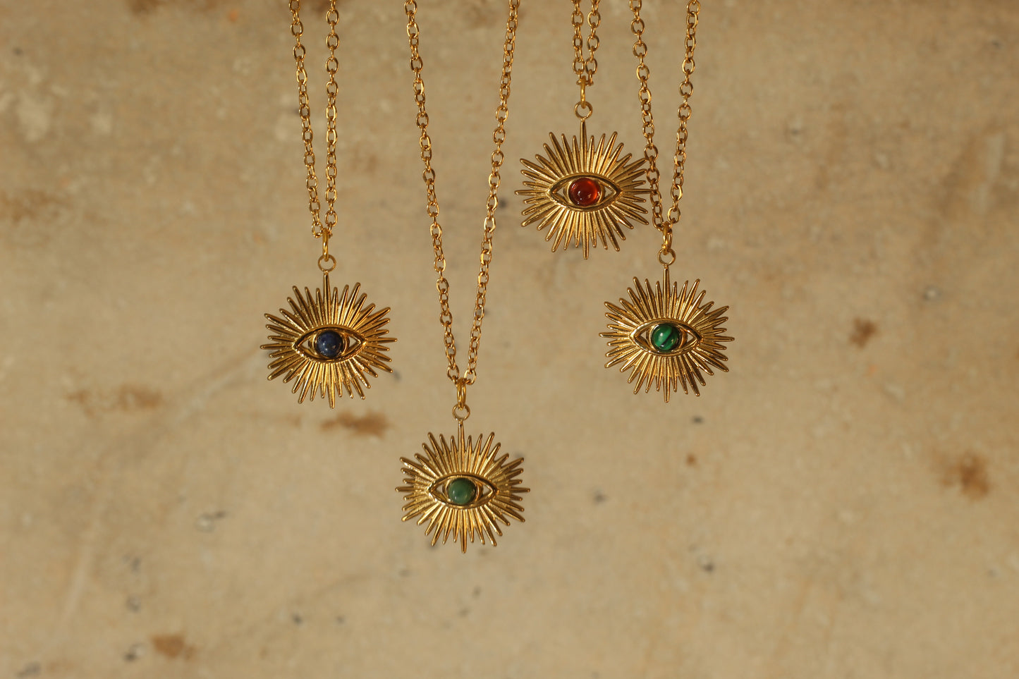 Turquoise 14K Gold Plated Eye pendant