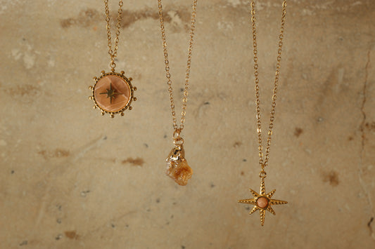Sunstone star necklace