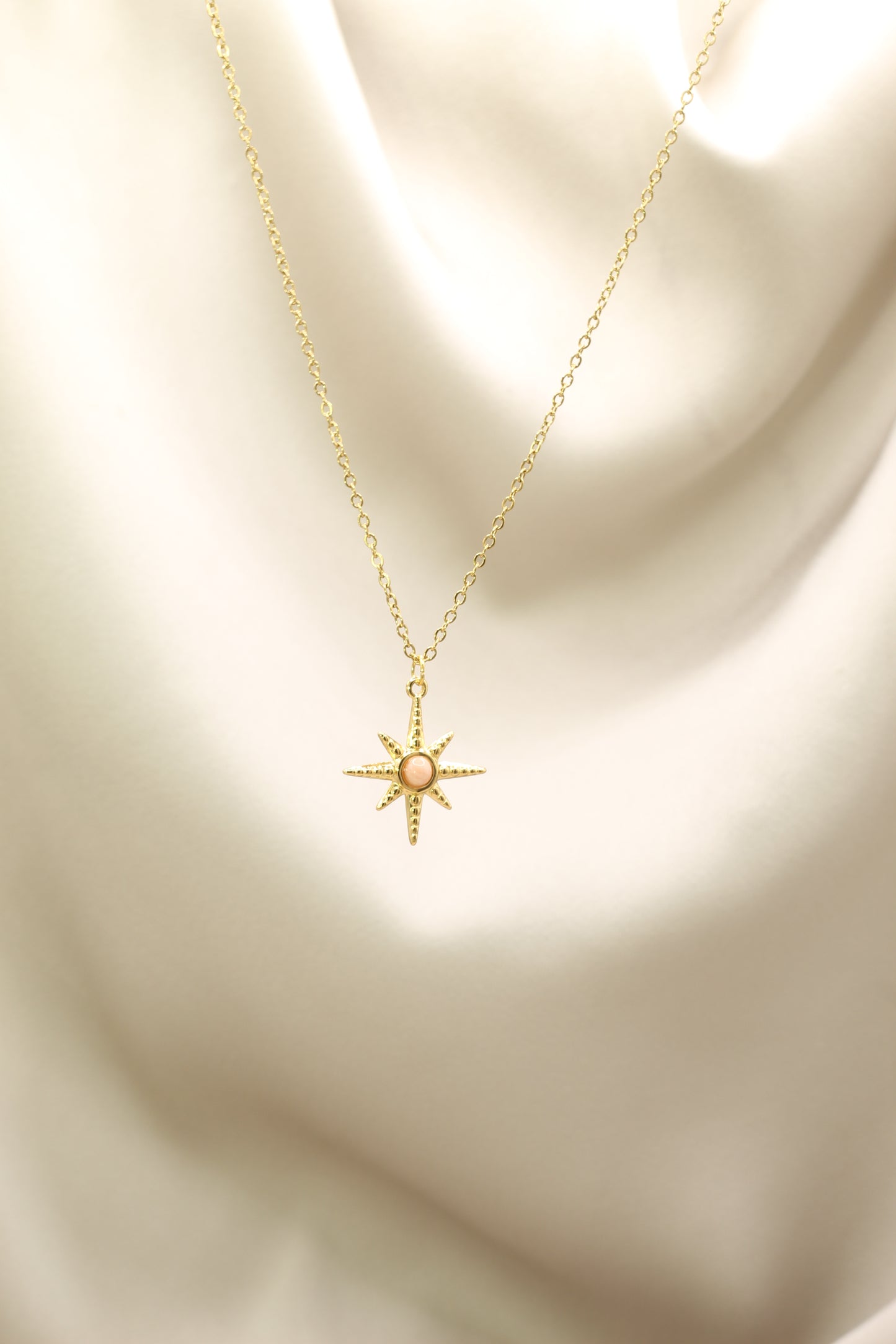 Sunstone star necklace
