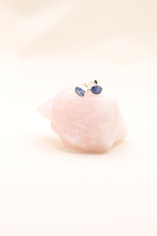 Alignment & Clarity | Kyanite Faceted Stud Earrings | Sterling Silver
