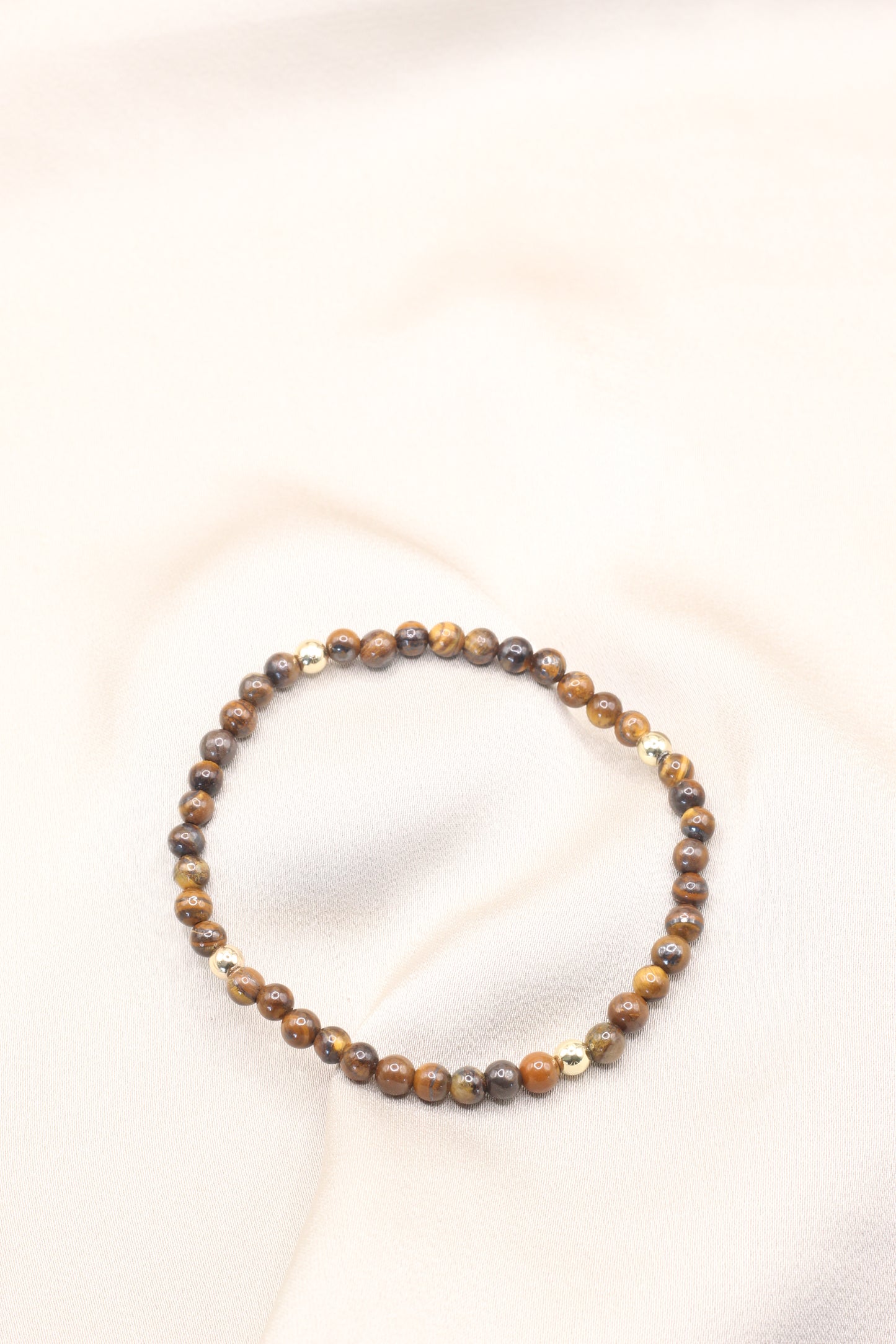 Courage & Strength | Tigers Eye 4mm beaded bracelet
