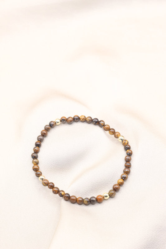 Courage & Strength | Tigers Eye 4mm beaded bracelet
