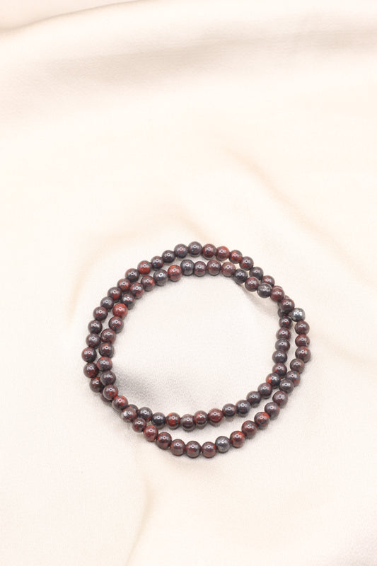 Brave Determination | Red Tigers Eye small beaded bracelet
