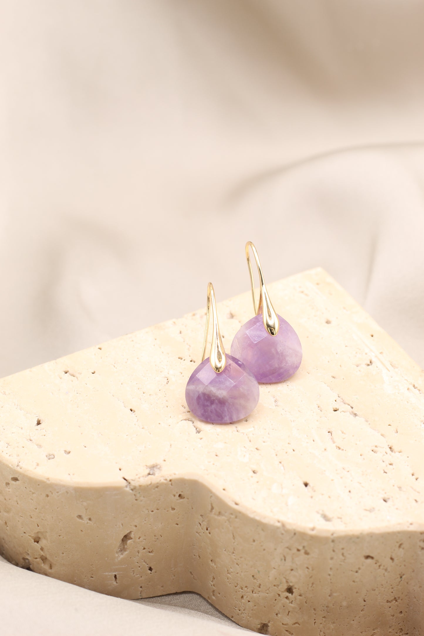 Peace & Calm | Amethyst droplet earrings