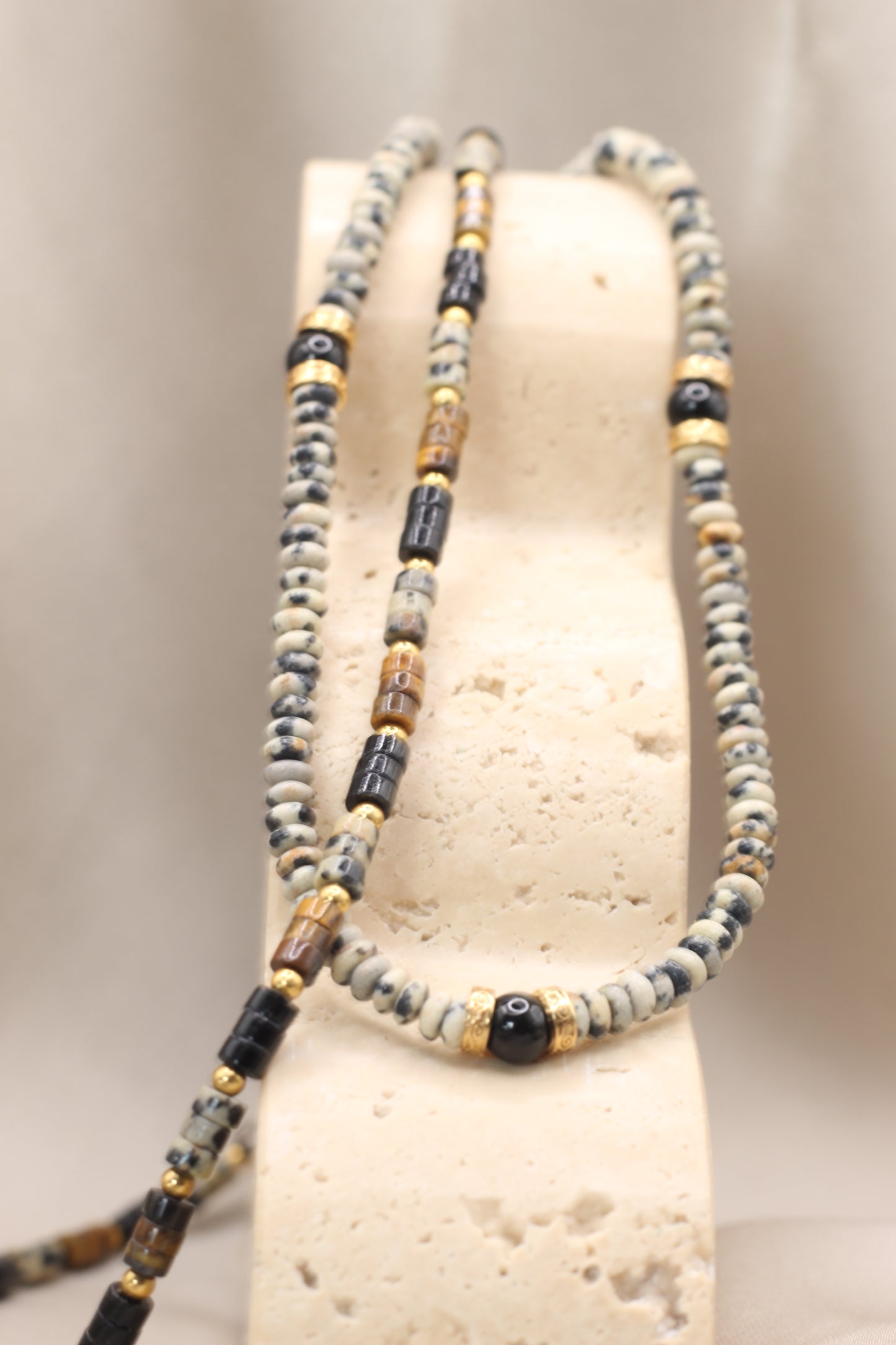Playful Confidence | Tigers Eye & Dalmation Jasper Necklace