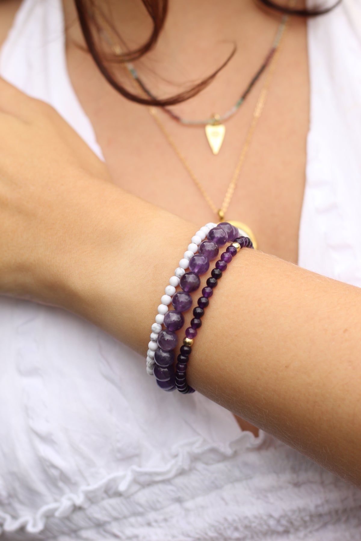 Peace & Calm | Amethyst 4mm beaded bracelet