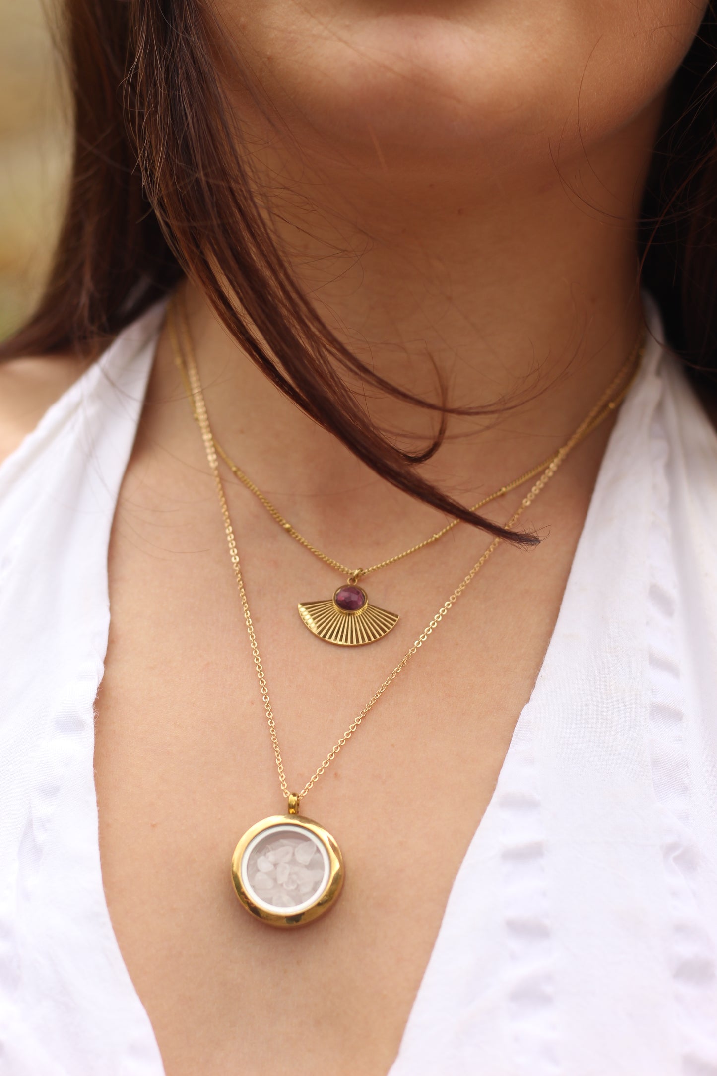 Love & emotional healing | Rose quartz gold locket necklace