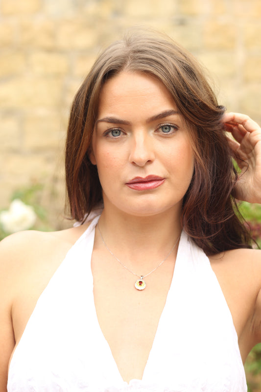 Love & Vitality | Garnet Sterling Silver Opulent Eye Necklace