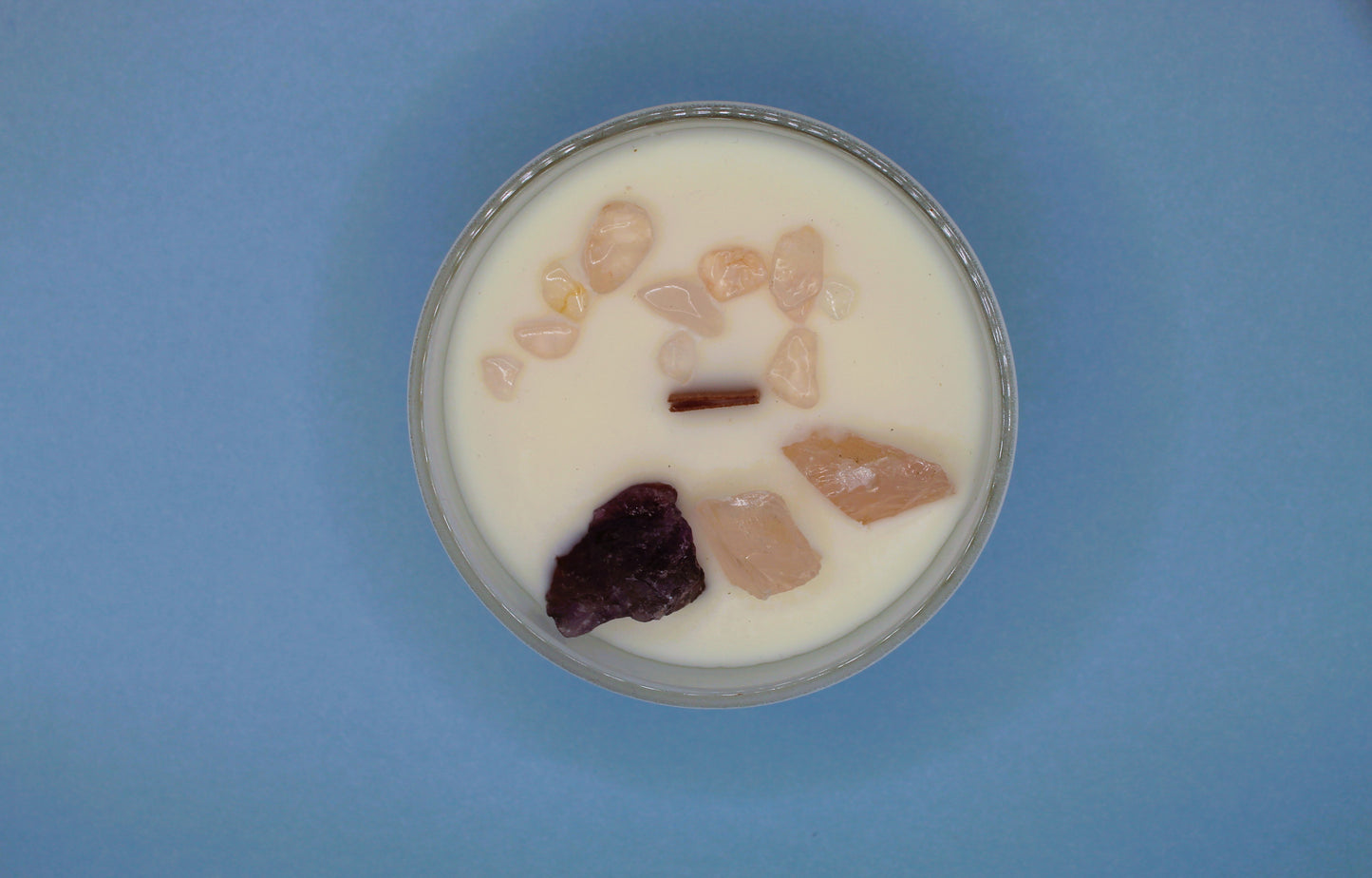 Bergamot & Jasmine Candle Infused with Amethyst & Rose Quartz