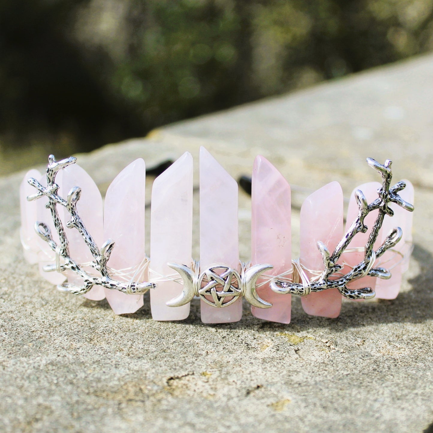 Rose Quartz Crystal Crown