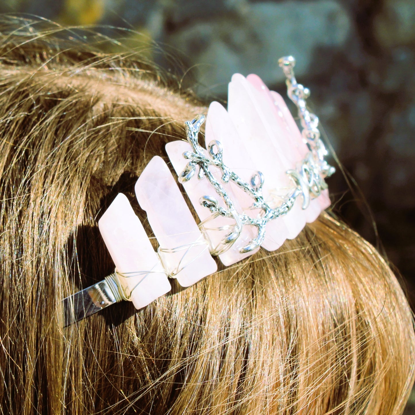 Rose Quartz Crystal Crown