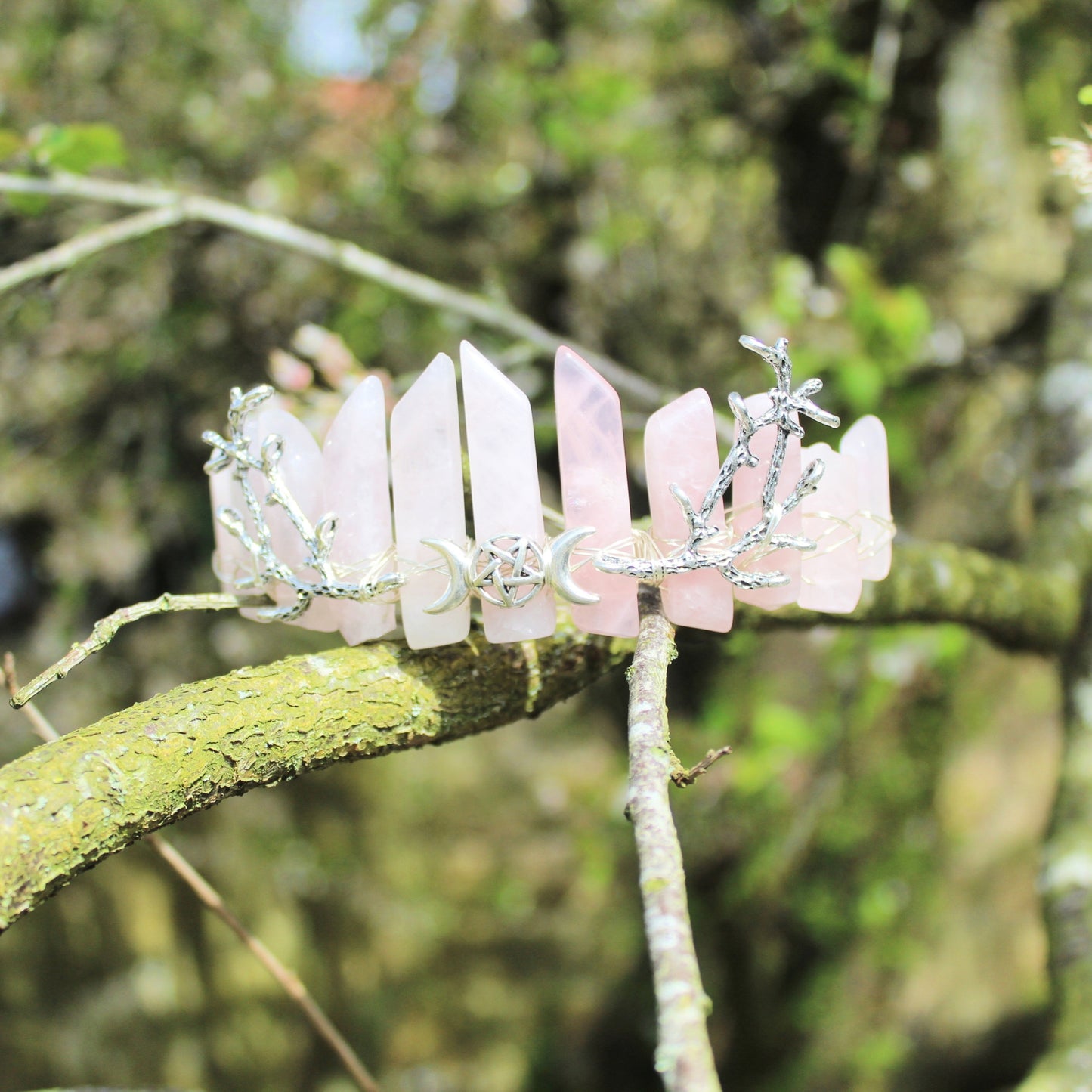 Rose Quartz Crystal Crown