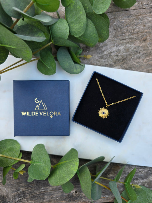 Lapis Lazuli 14K Gold Plated Eye pendant