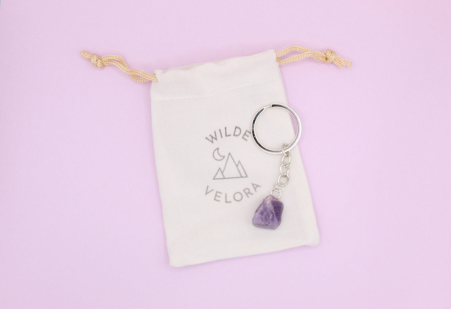 Amethyst Raw Crystal Keychain