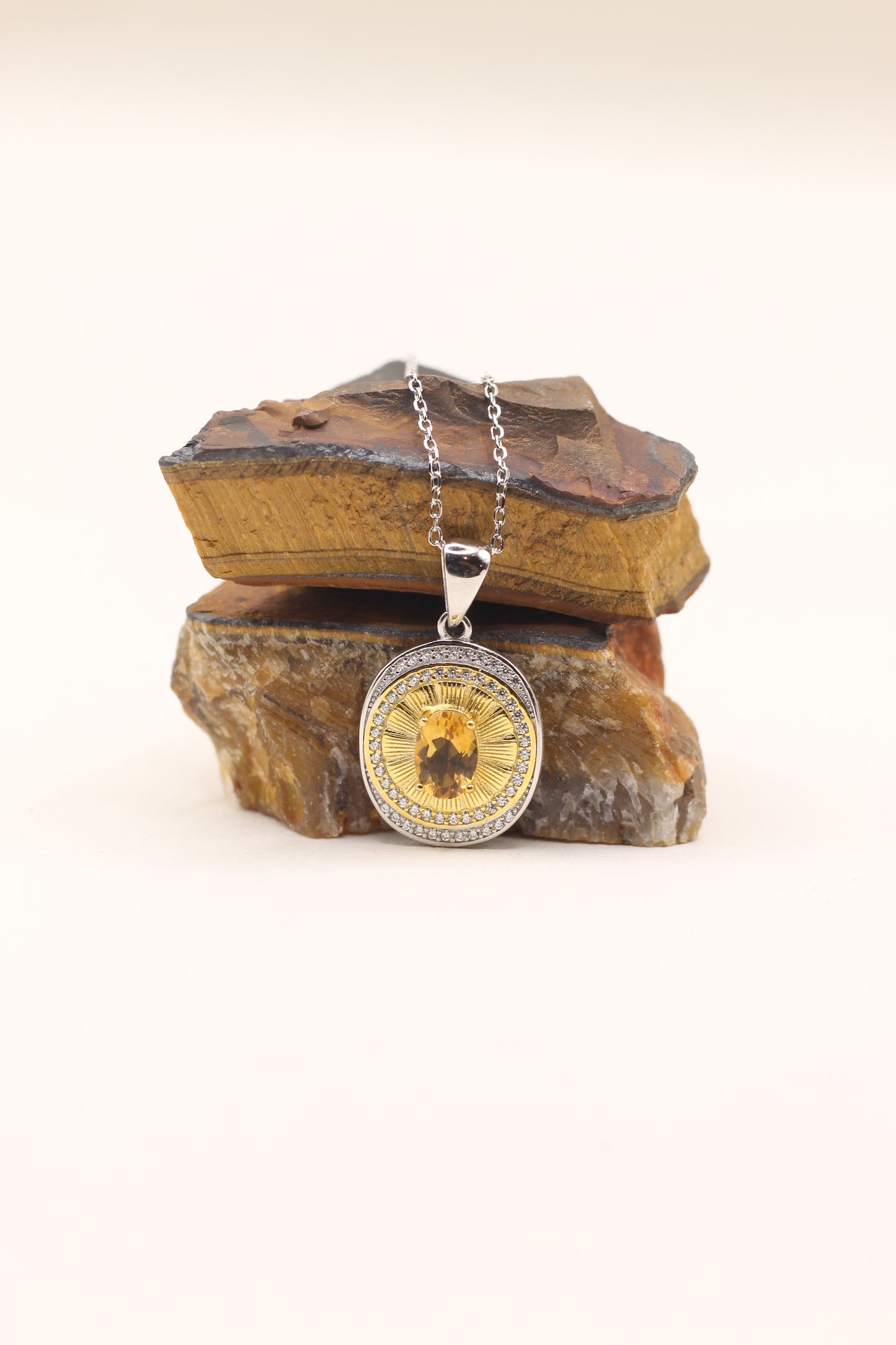 Joy & Abundance | Citrine Sterling Silver Opluent Eye Necklace