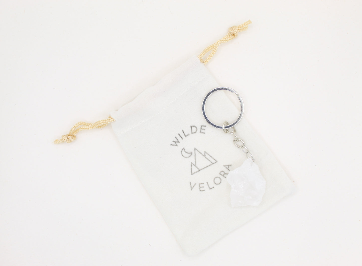 Clear Quartz Raw Crystal Keychain