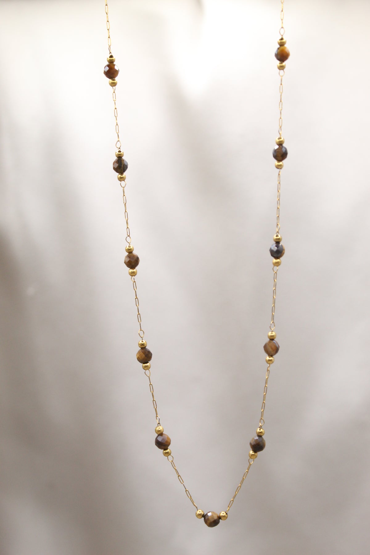 Courage & Strength | Tigers Eye delicate spacer chain necklace