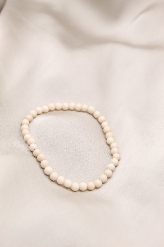 Fossil stone delicate beaded bracelet