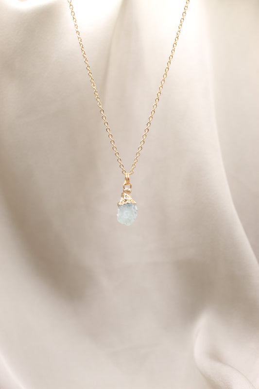 Gold fluorite rough pendant necklace
