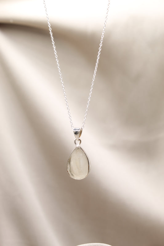 Libyan Desert Glass Teardrop Necklace