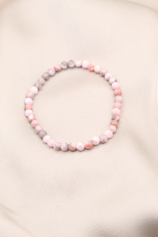 Balance & Motivation | Pink Zebra Jasper beaded bracelet