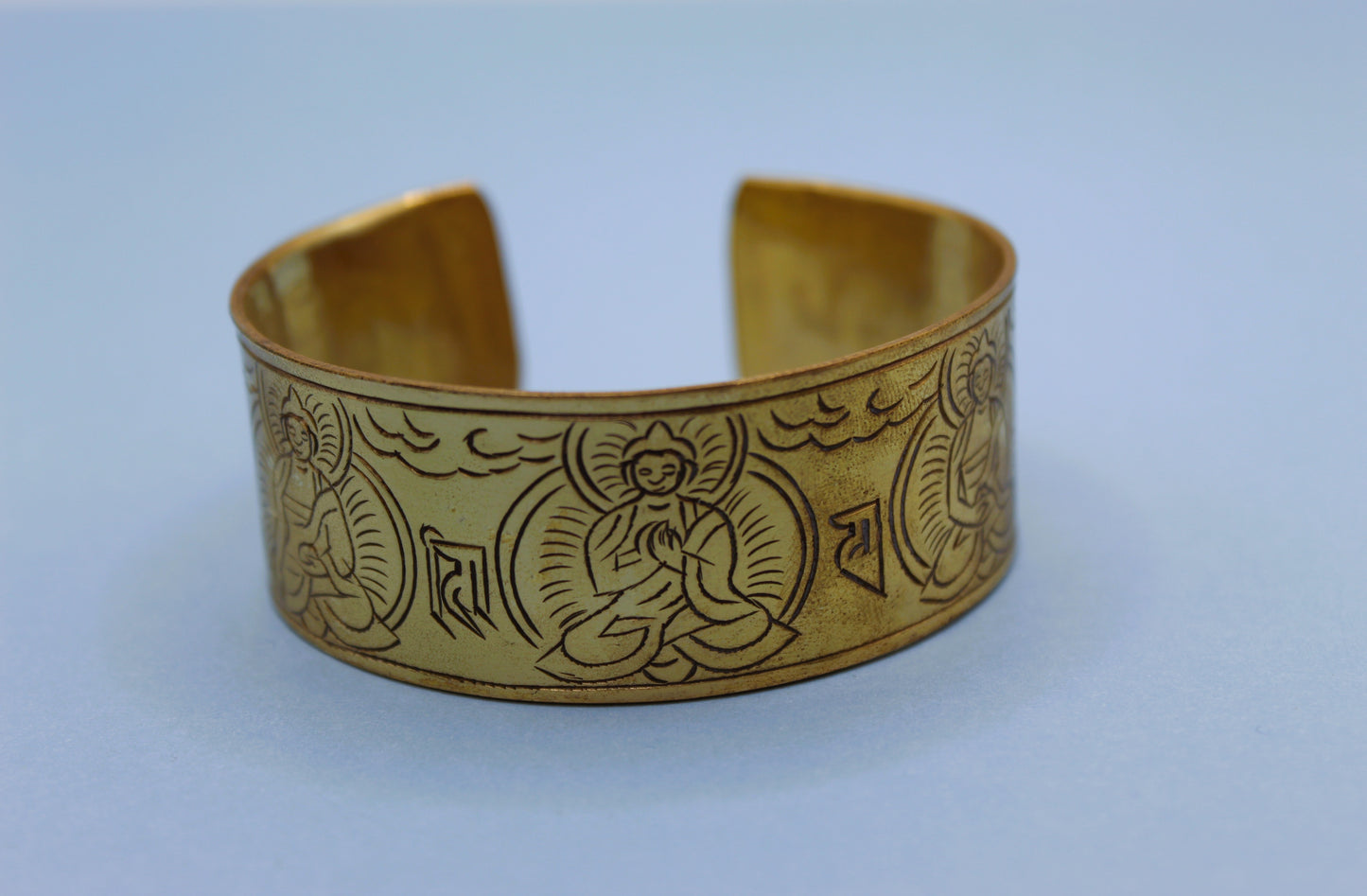 Brass Tibetan Bracelet - Five Buddhas