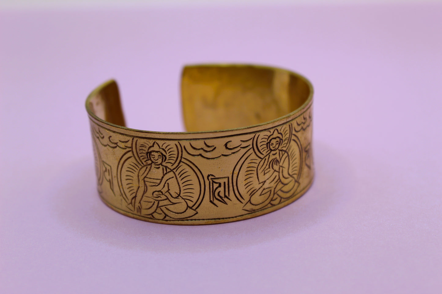 Brass Tibetan Bracelet - Five Buddhas