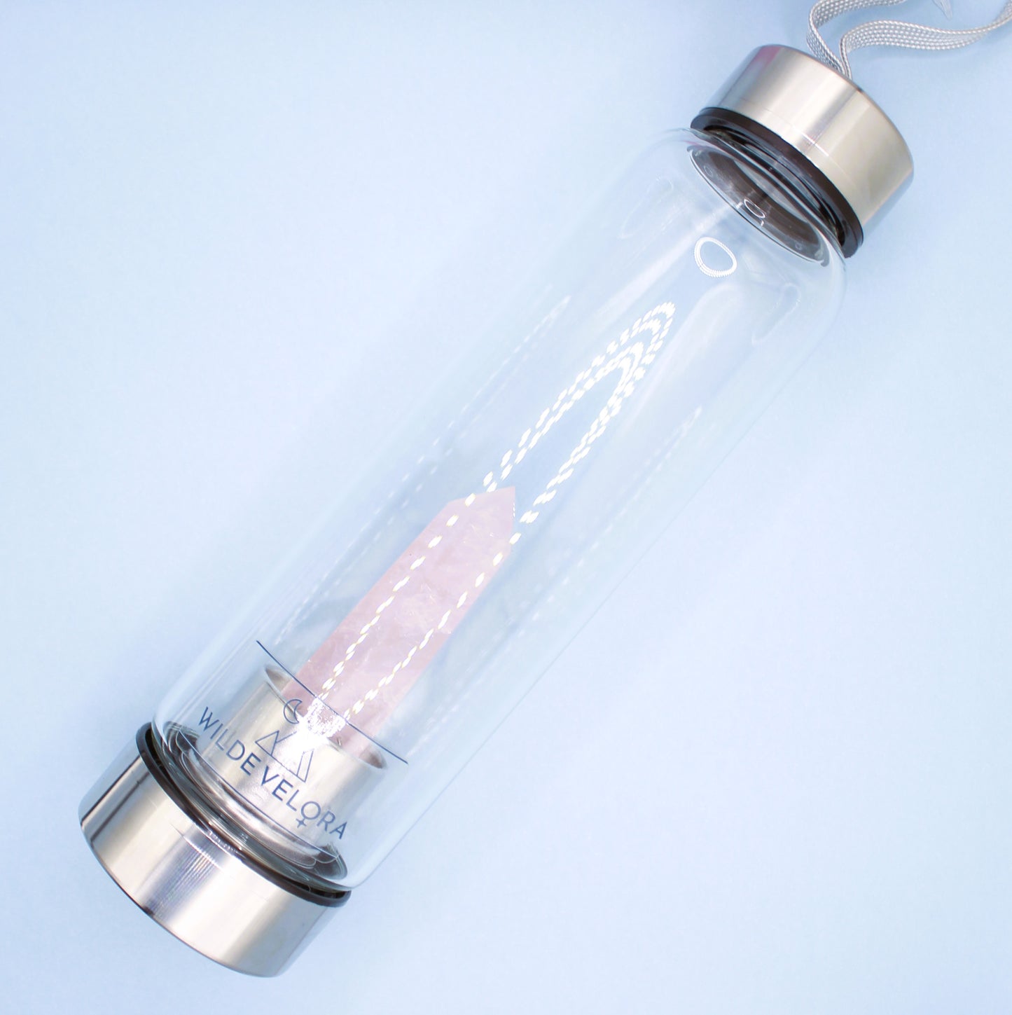 drinking bottle with rose quartz