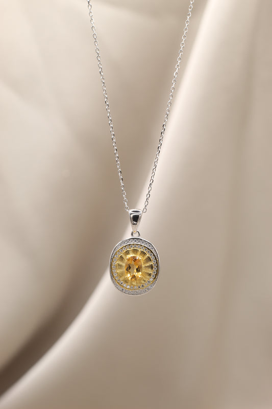 Joy & Abundance | Citrine Sterling Silver Opluent Eye Necklace