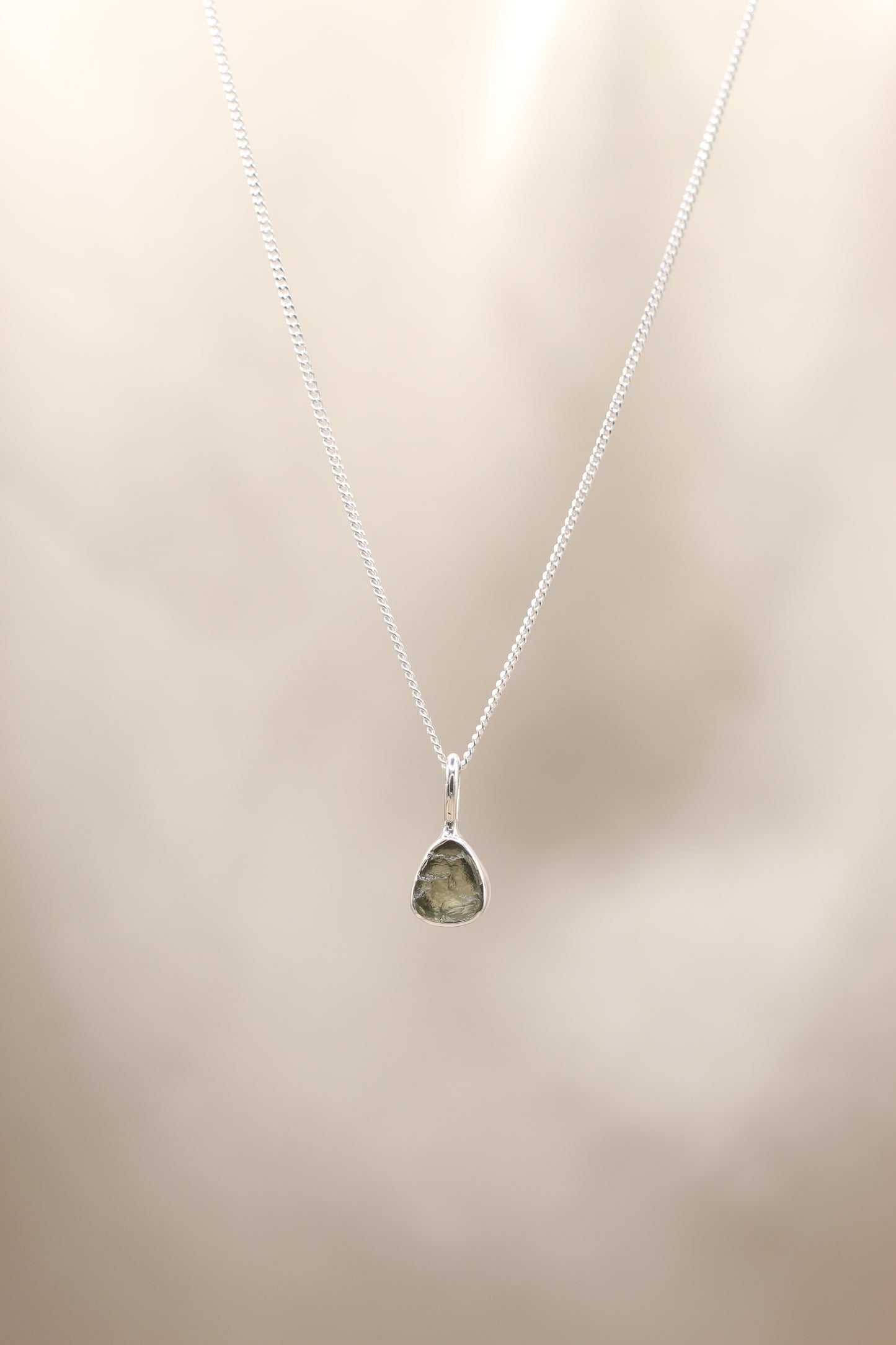 Moldavite Petite Necklace | Sterling Silver