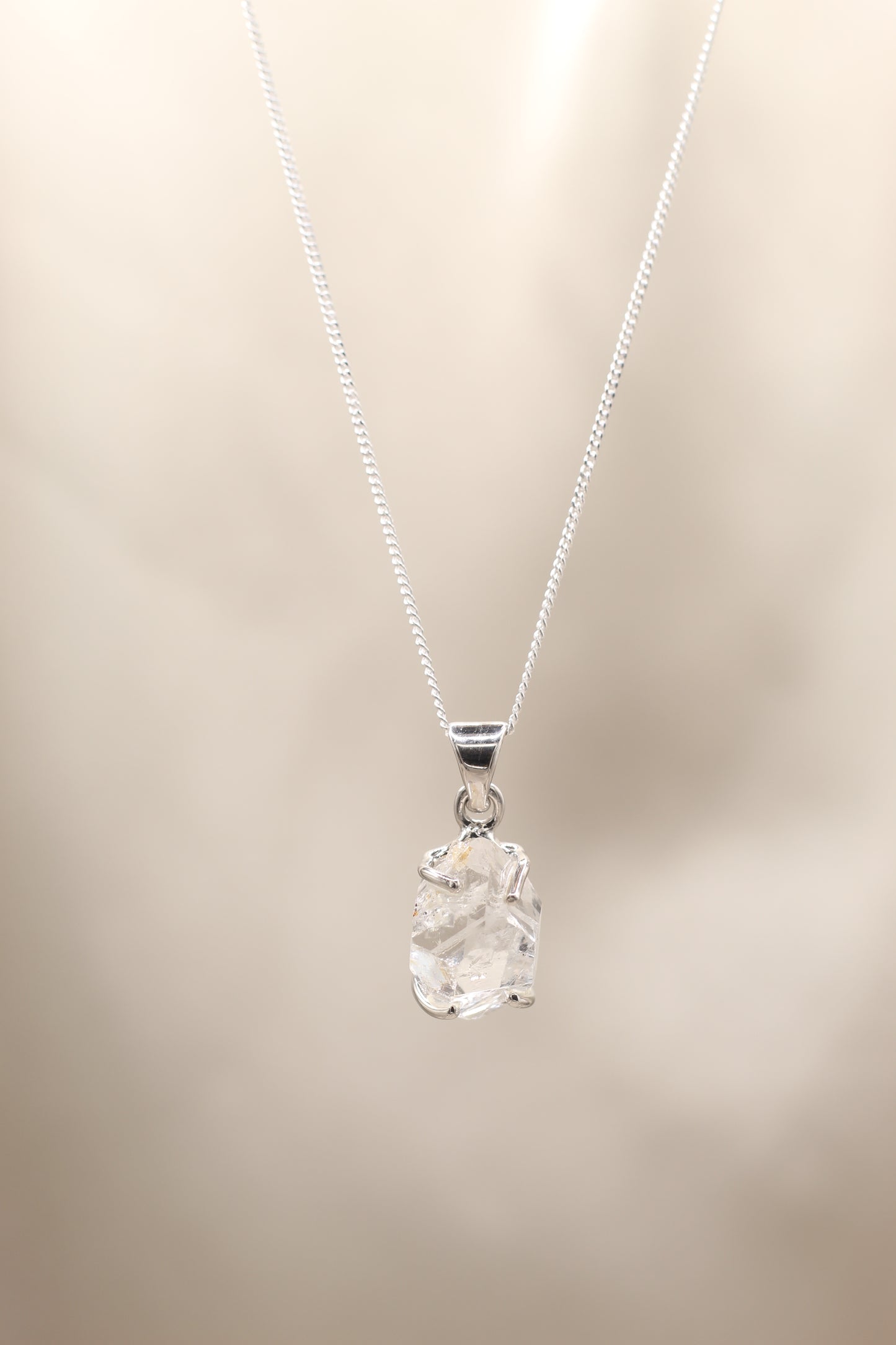 herkimer clear quartz necklace