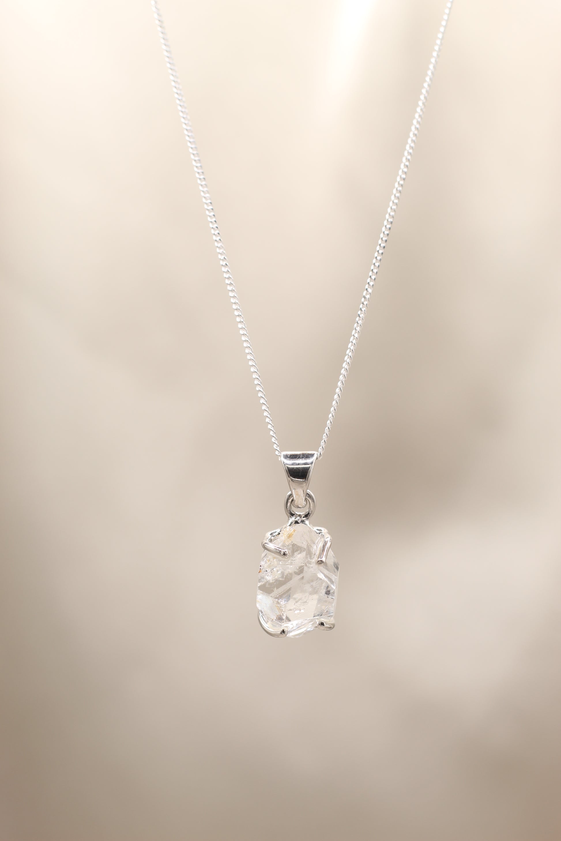 herkimer clear quartz necklace