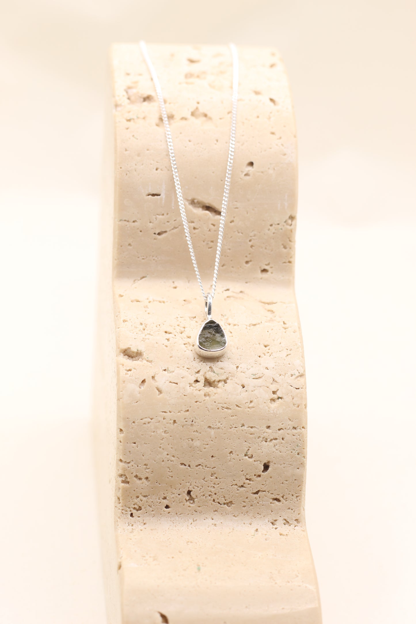 Moldavite Petite Necklace | Sterling Silver