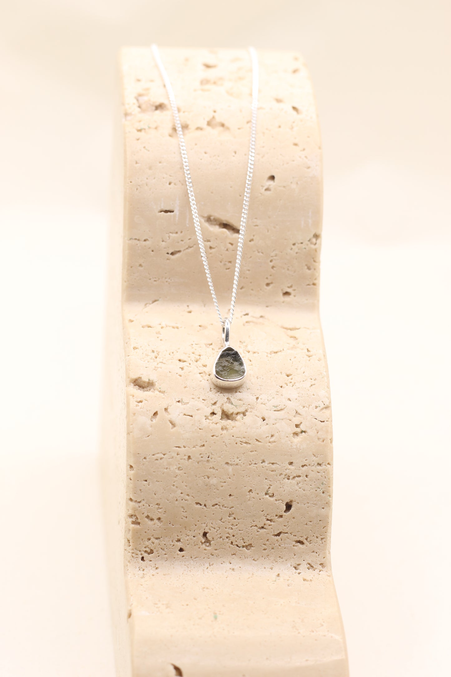 Moldavite Petite Necklace | Sterling Silver