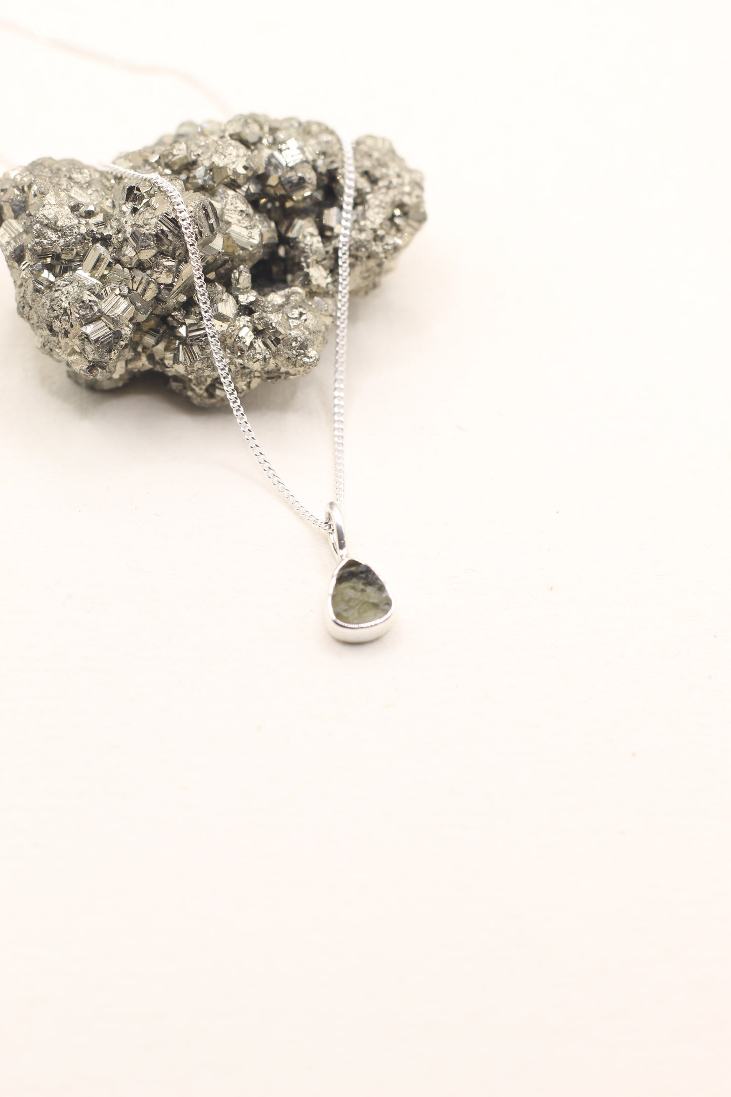 Moldavite Petite Necklace | Sterling Silver