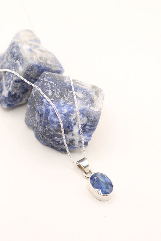 Alignment & Clarity | Kyanite Faceted Necklace | Sterling Silver