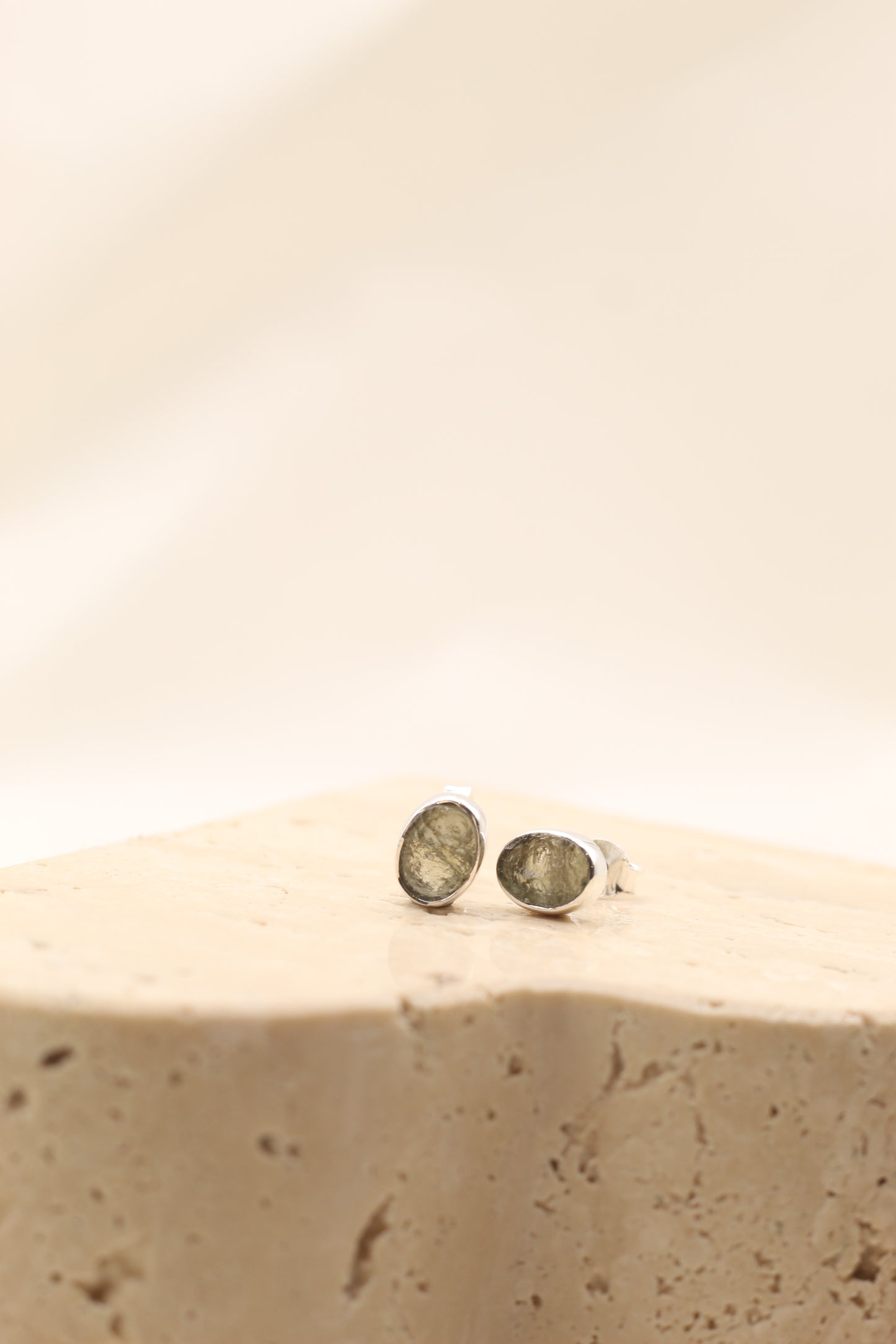Moldavite Earrings | Sterling Silver