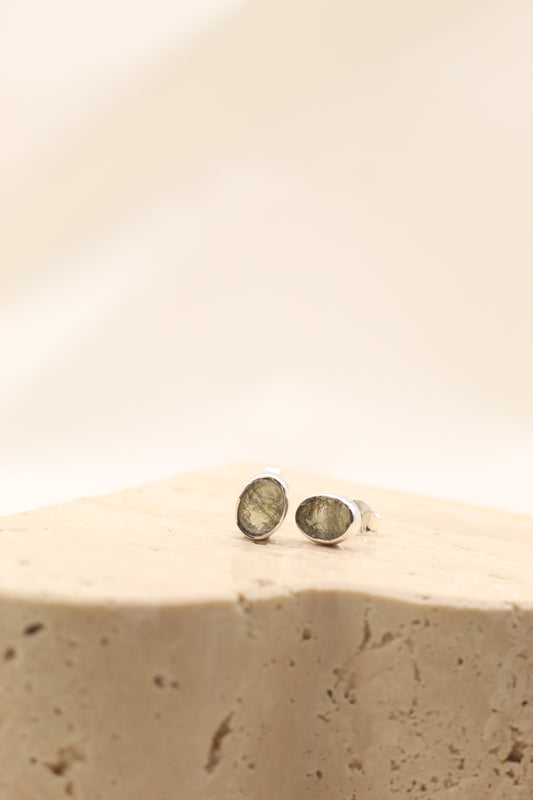 Moldavite Earrings | Sterling Silver