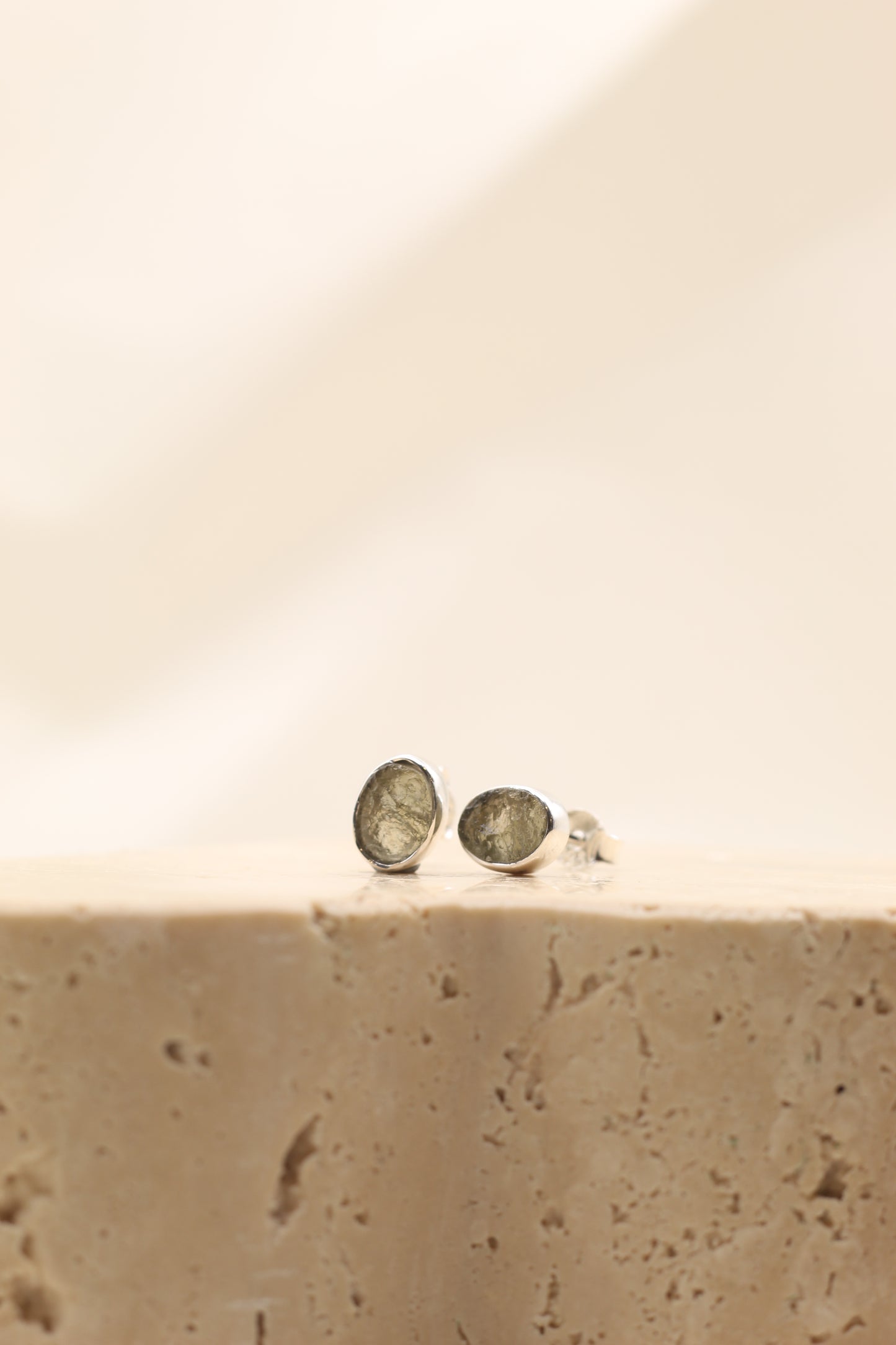 Moldavite Earrings | Sterling Silver