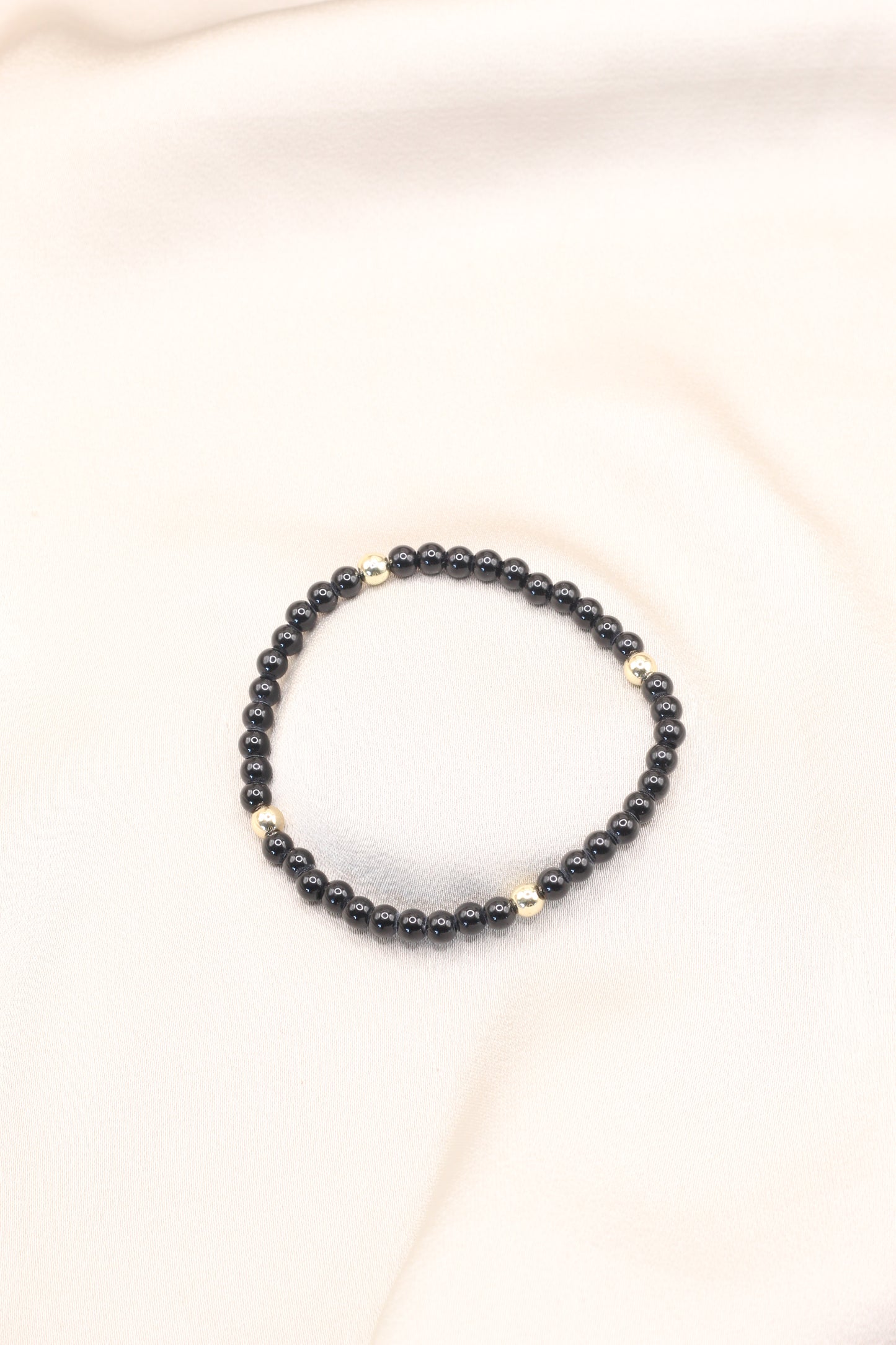 Protect & Ground | Obsidian 4mm beaded bracelet