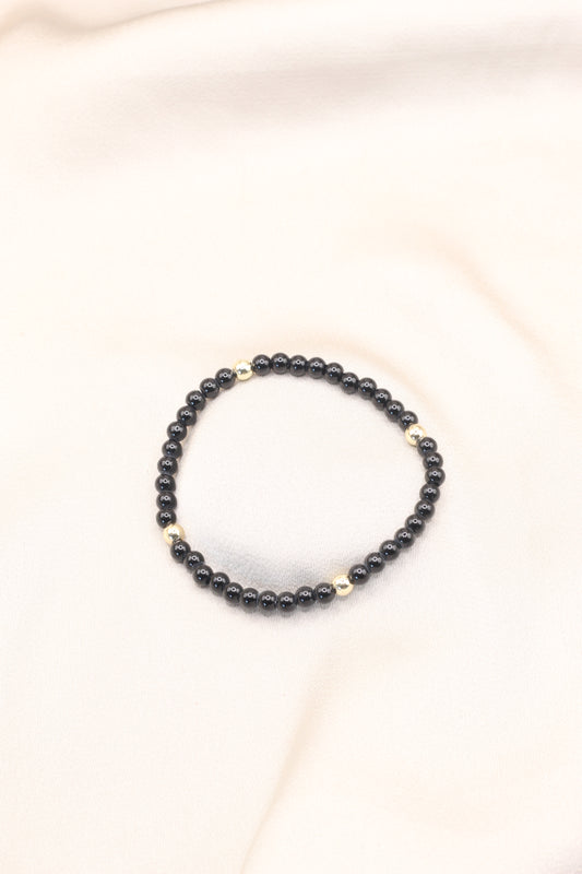Protect & Ground | Obsidian 4mm beaded bracelet