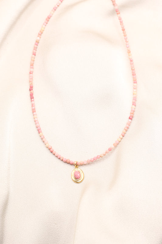 Lover & Compassion | Rhodochrosite beaded Necklace