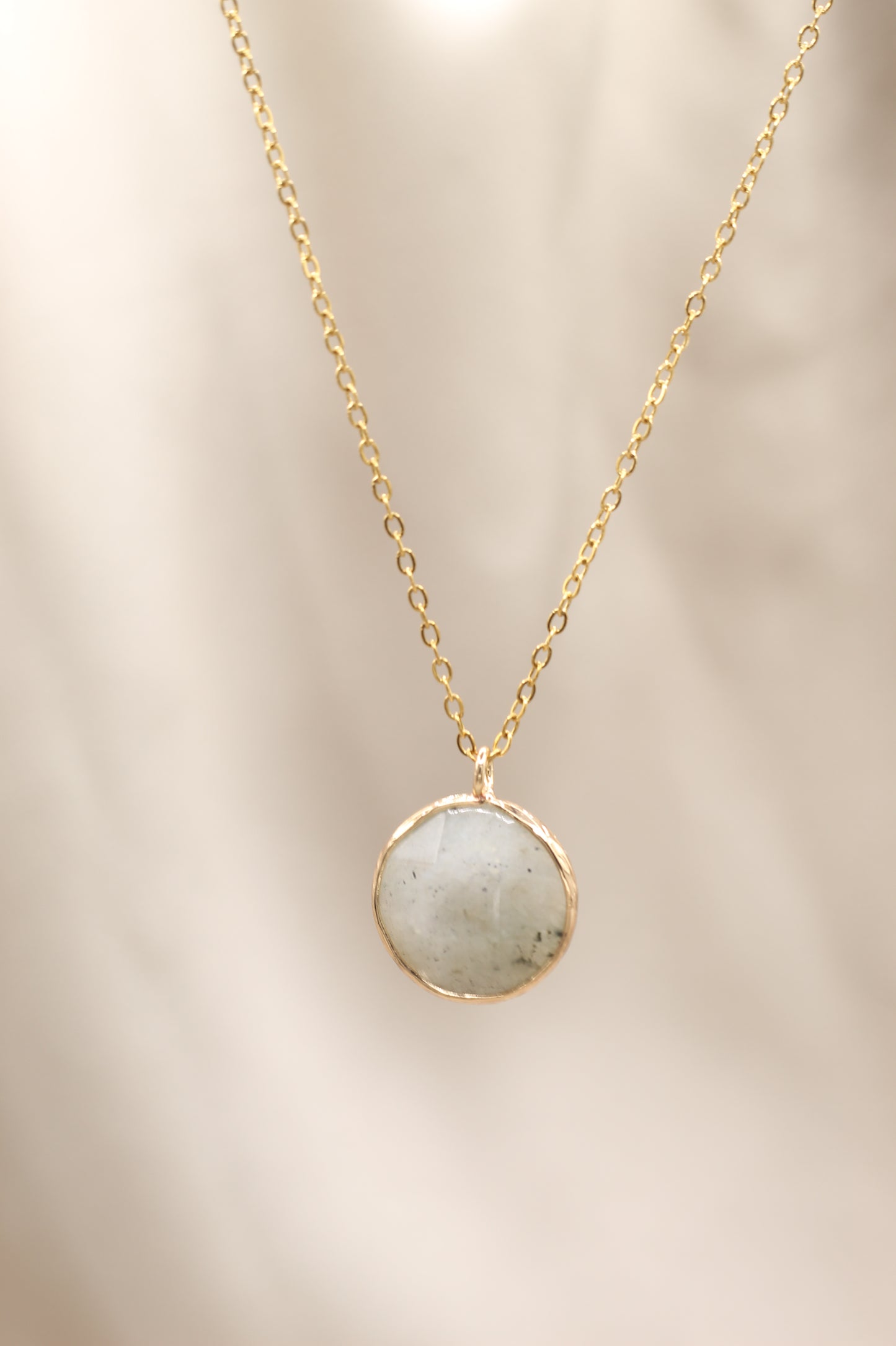 Inner wisdom & nurture | Grey Moonstone moon necklace