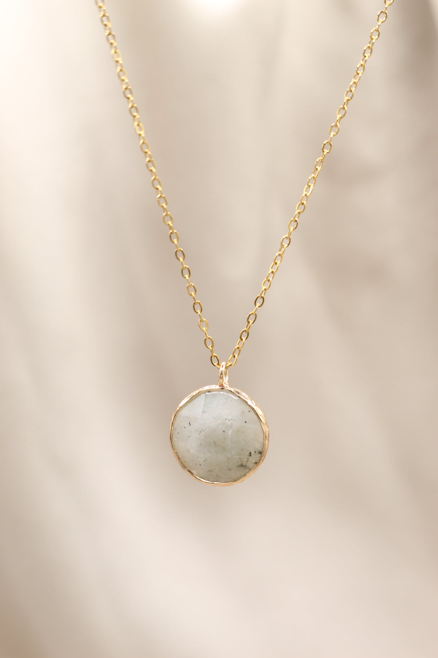 Inner wisdom & nurture | Grey Moonstone moon necklace