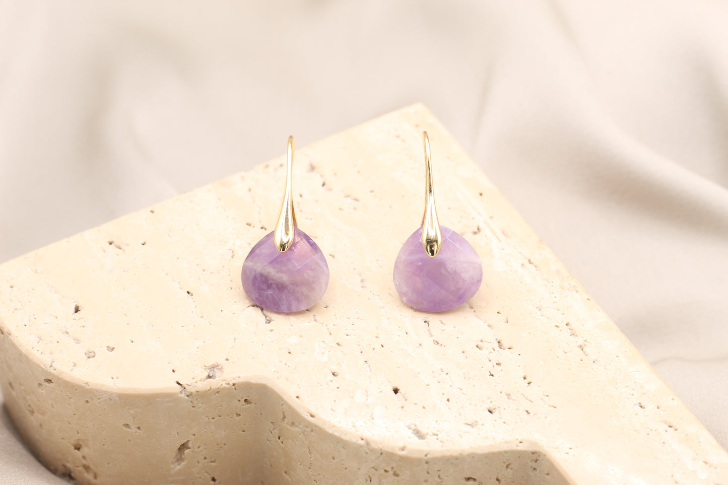 Peace & Calm | Amethyst droplet earrings