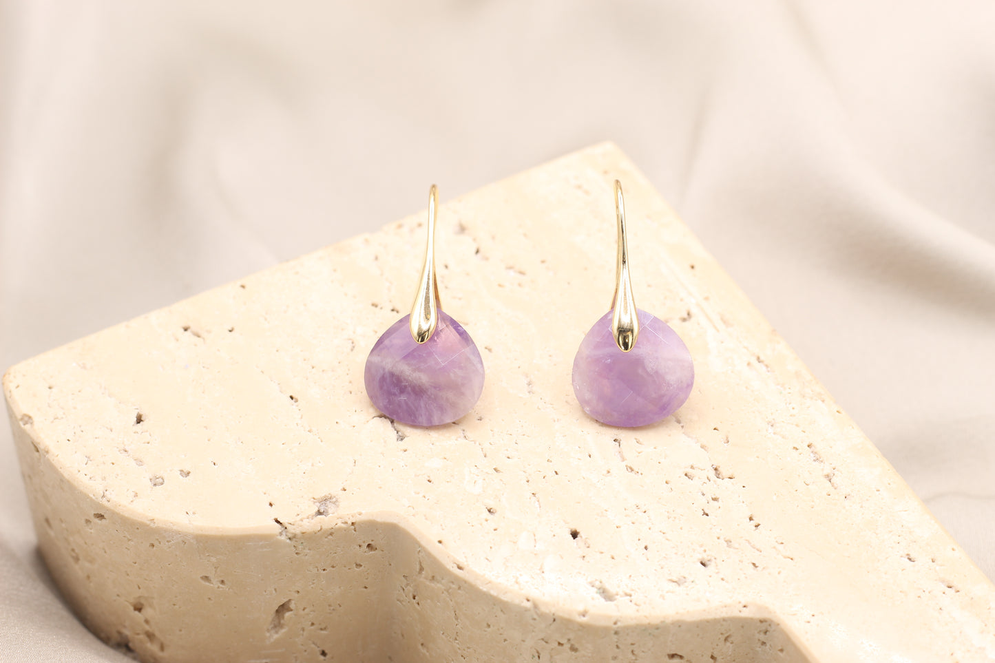 Peace & Calm | Amethyst droplet earrings