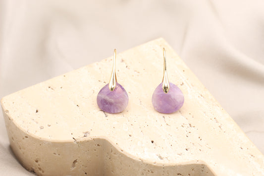 Peace & Calm | Amethyst droplet earrings