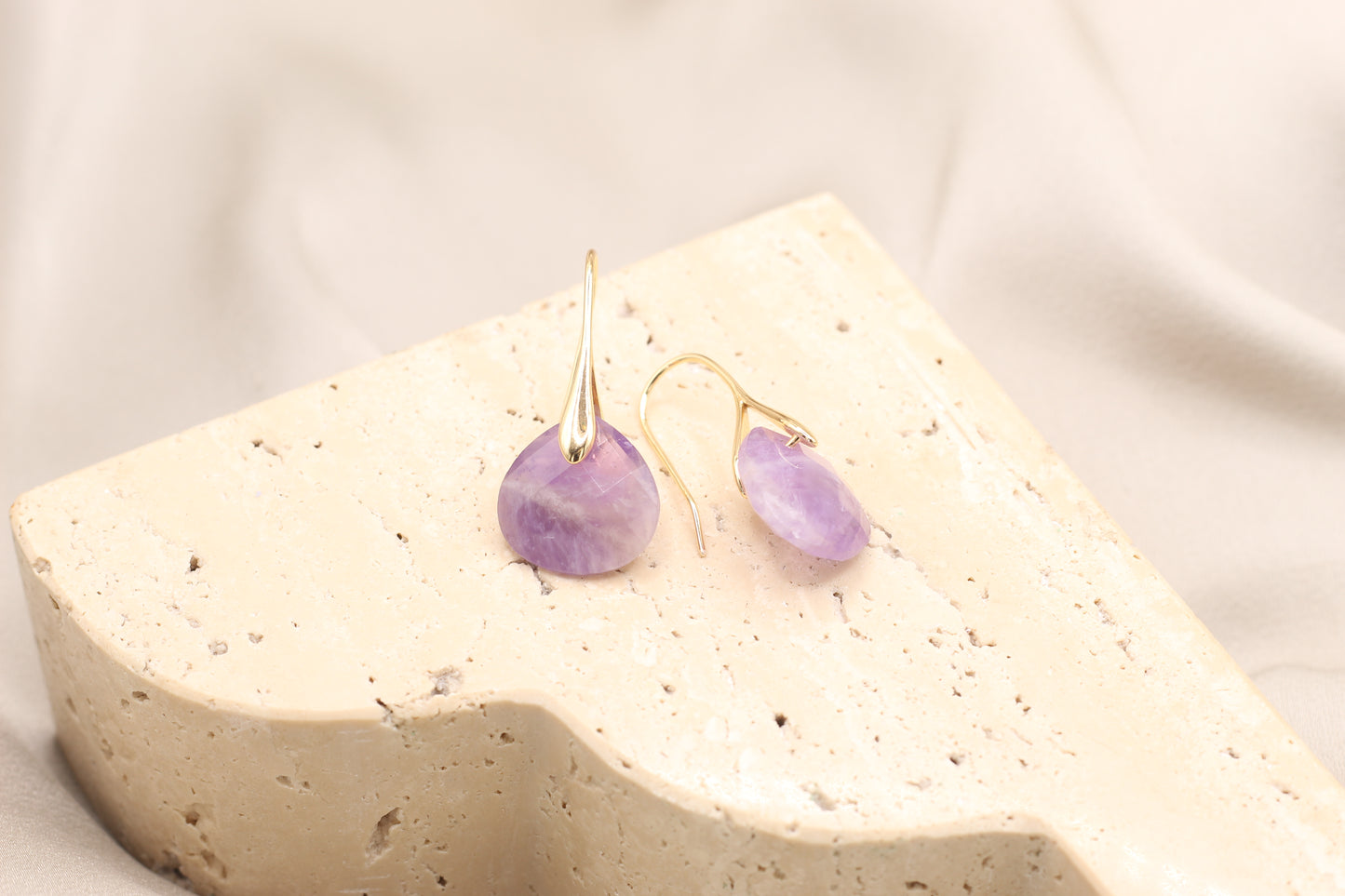 Peace & Calm | Amethyst droplet earrings