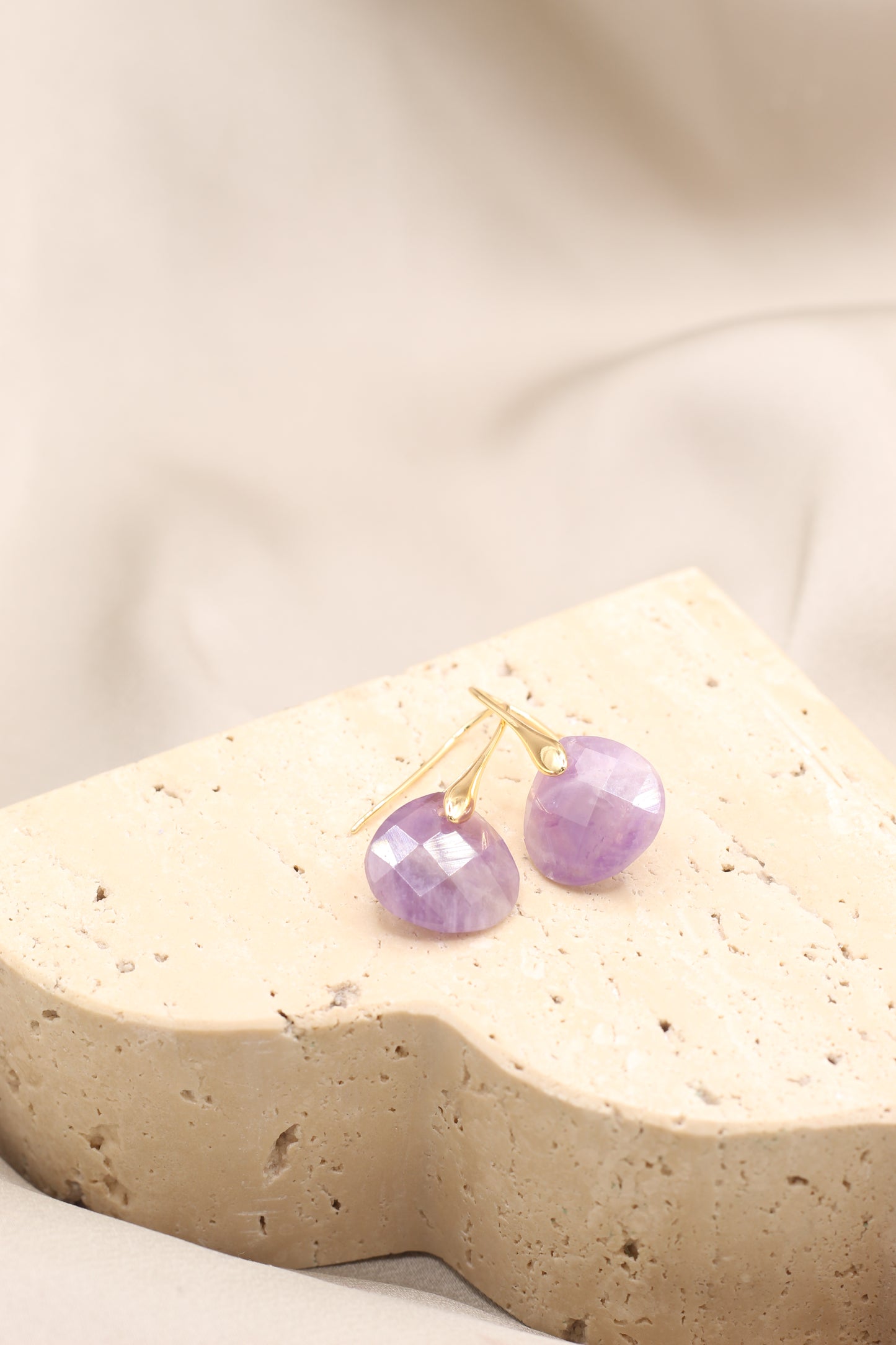 Peace & Calm | Amethyst droplet earrings