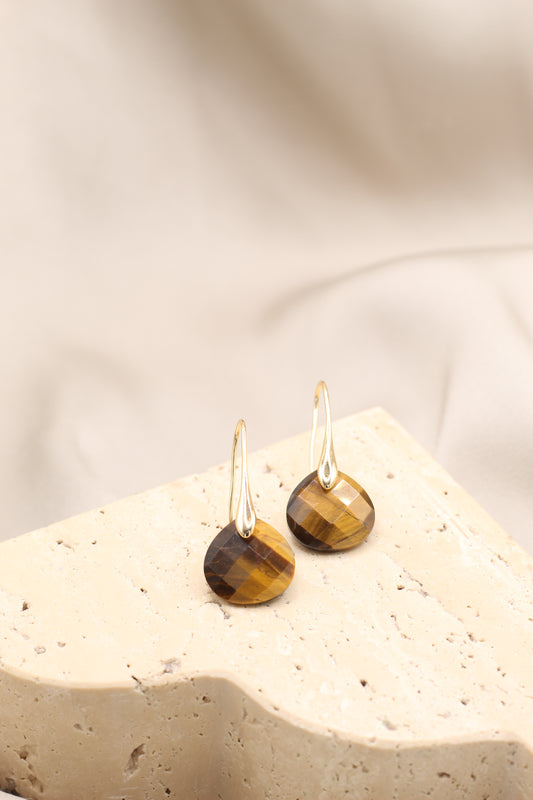 Courage & Strength | Tigers Eye droplet earrings